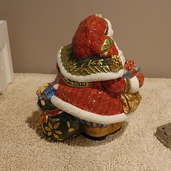 VERY LARGE Fitz and Floyd St Nick Collection Santa Cookie Jar With Box 2003 - Picture 6 of 8